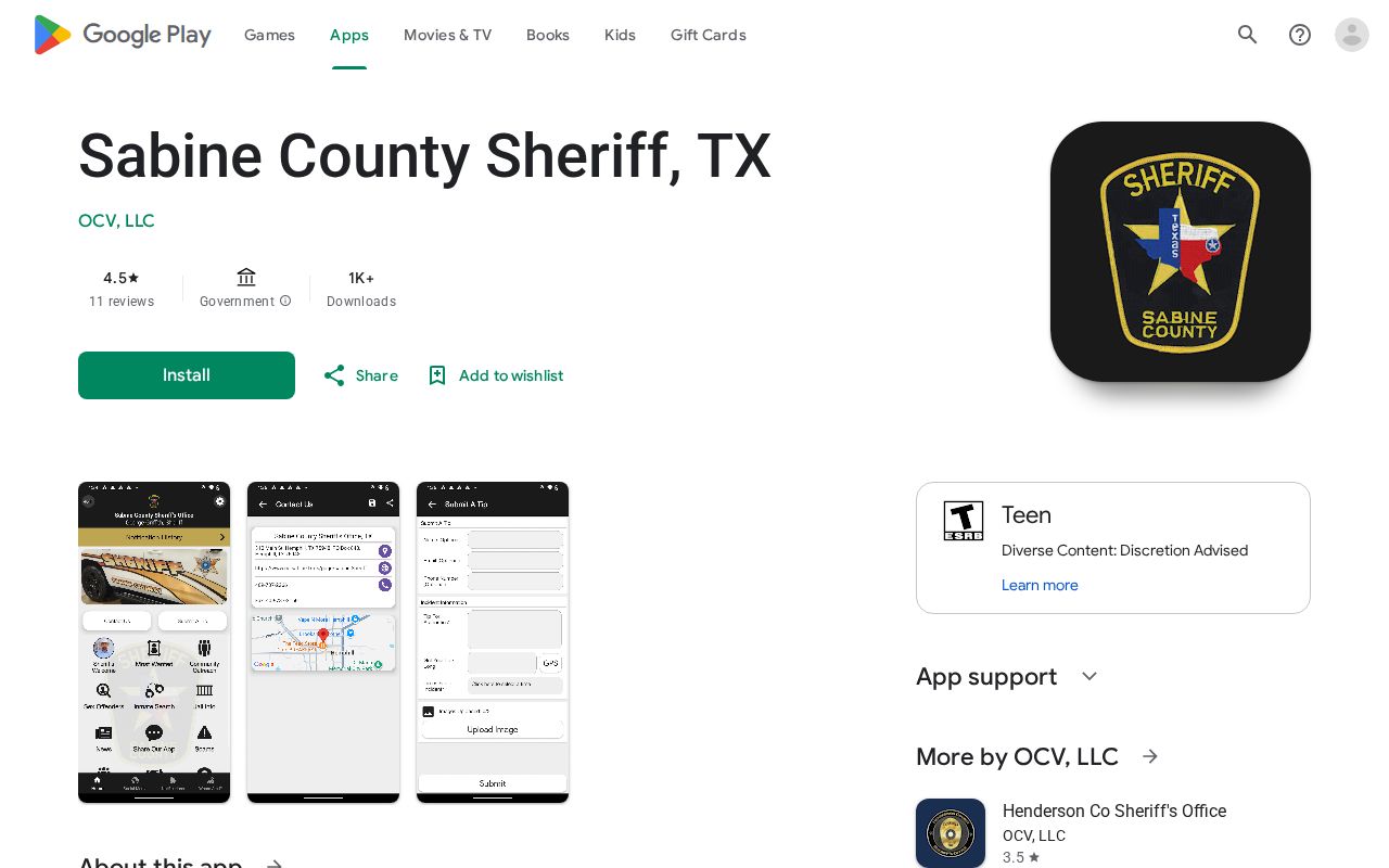 Sabine County Sheriff app access for booking and jail information